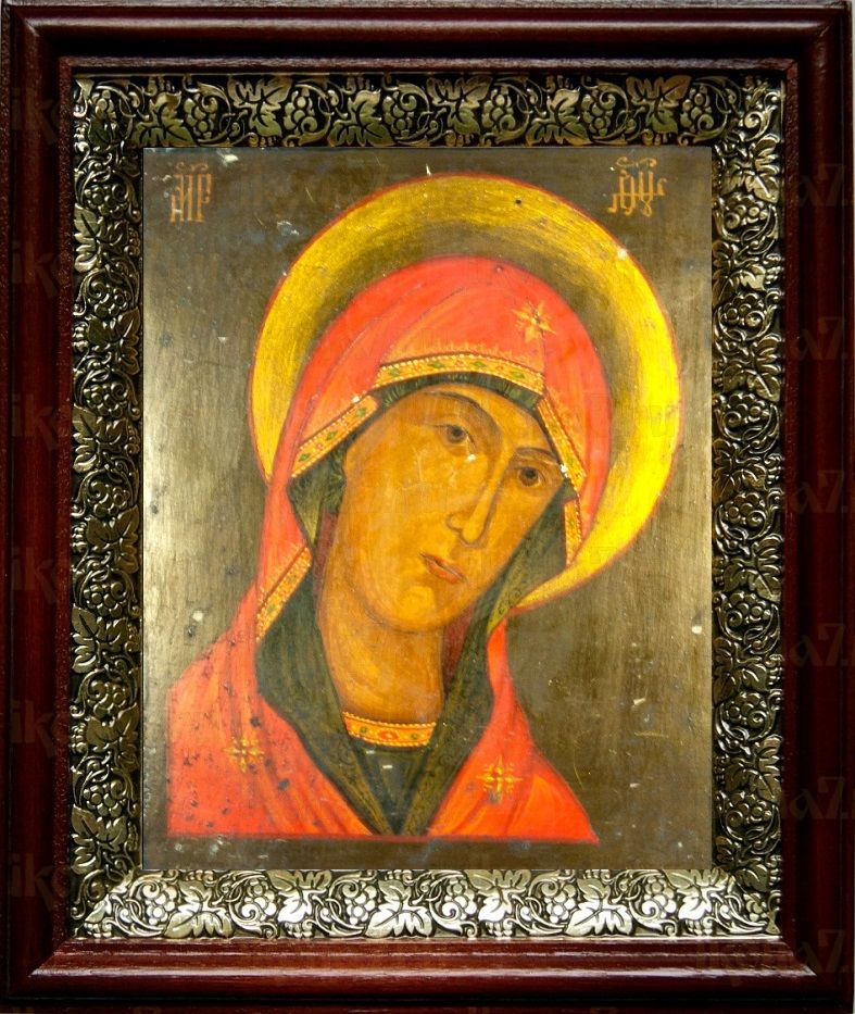 Огневидная икона Божьей Матери (19х22), темный киот