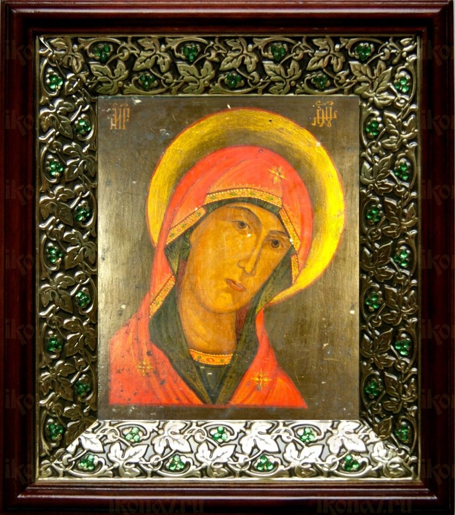 Огневидная икона Божьей Матери (21х24), киот со стразами