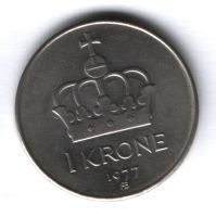 1 крона 1977 г. Норвегия