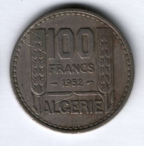 100 франков 1952 г. Алжир