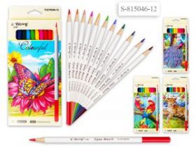 Набор цветных карандашей, 12 цветов, белый корпус (арт. 815046-12) (12938)