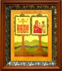 Оковецкая икона Божьей Матери (19х22), светлый киот