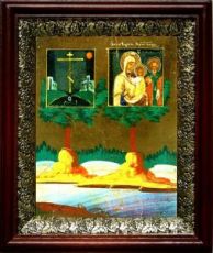 Оковецкая икона Божьей Матери (19х22), темный киот