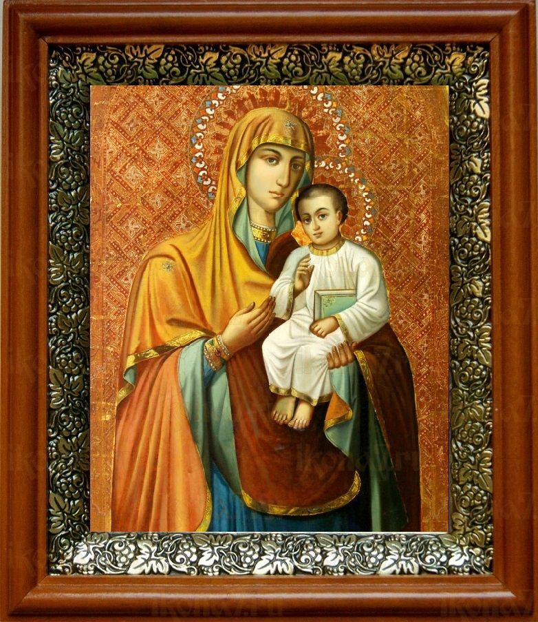 Песчанская икона Божьей Матери (19х22), светлый киот