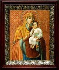 Песчанская икона Божьей Матери (19х22), темный киот