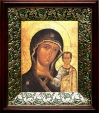 Петровская икона Божьей Матери (21х24), киот со стразами