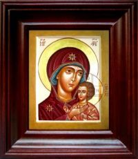 Петровская икона Божьей Матери (21х24), простой киот