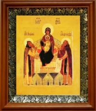 Печерская икона Божьей Матери (19х22), светлый киот