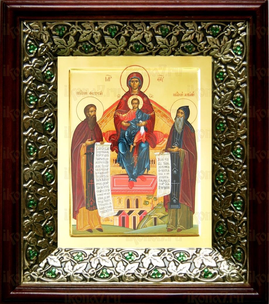 Печерская икона Божьей Матери (21х24), киот со стразами