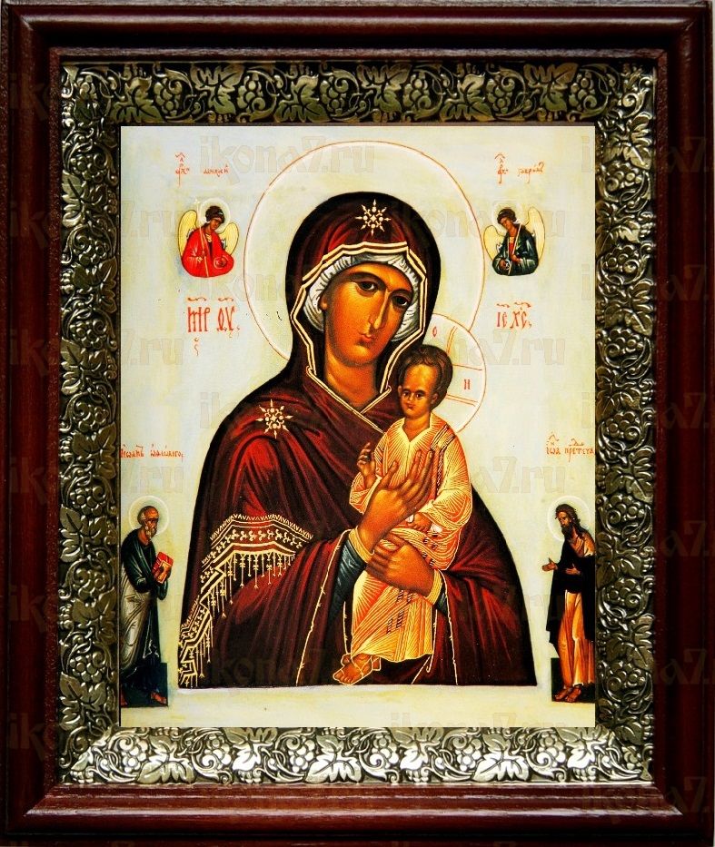 Пименовская икона Божьей Матери (19х22), темный киот
