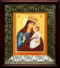 Писидийская икона Божьей Матери (21х24), киот со стразами