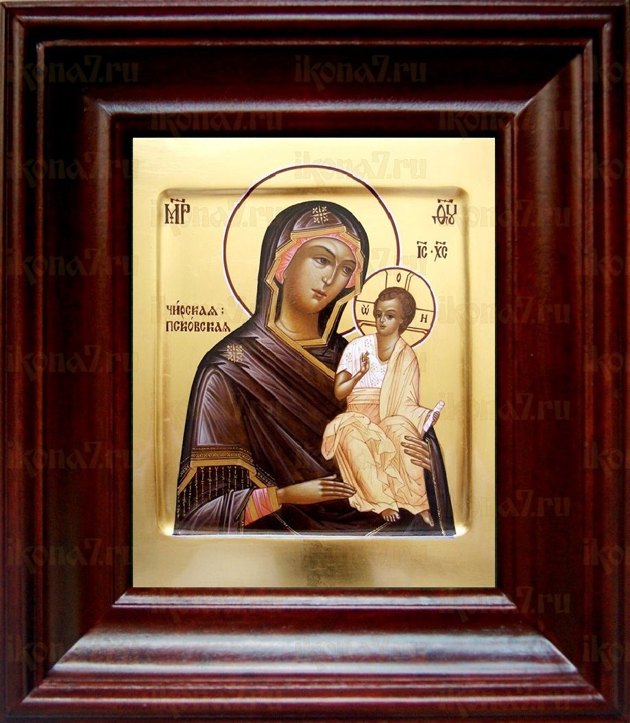 Псковская (Чирская) икона Божьей Матери (21х24), простой киот