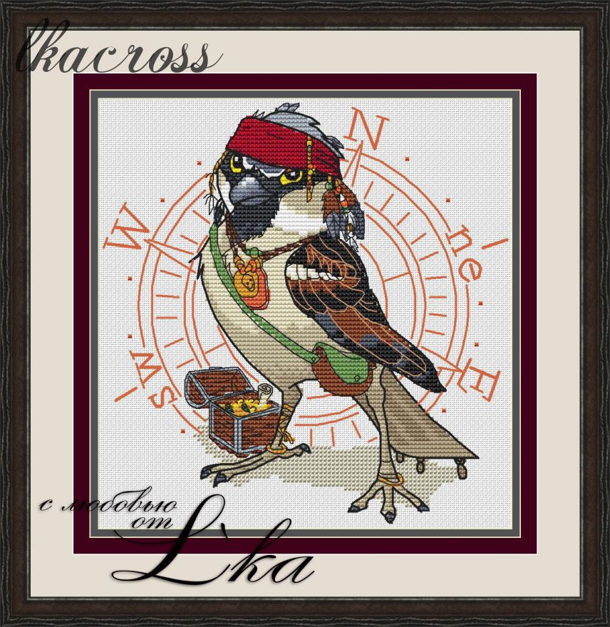 "Jack Sparrow". Digital cross stitch pattern.