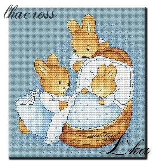 "Little bunny". Digital cross stitch pattern.