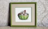 Cross stitch pattern "Bunny in a сup".
