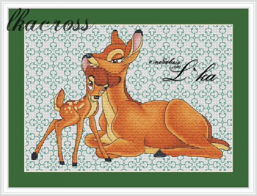 "Bambi". Digital cross stitch pattern.