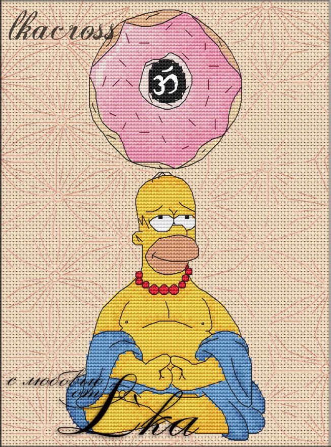 "Homer". Digital cross stitch pattern.