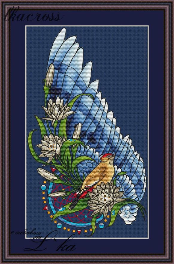 "Bird". Digital cross stitch pattern.