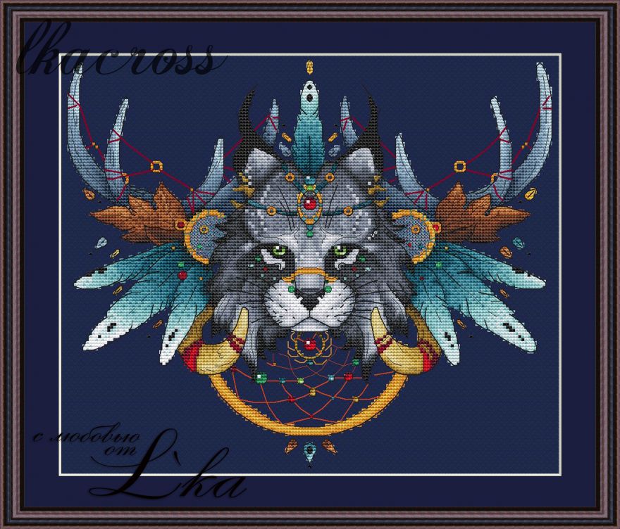 "Lynx". Digital cross stitch pattern.