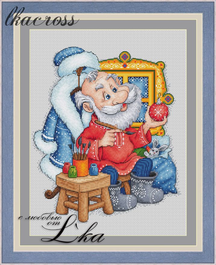 "Santa's Workshop". Digital cross stitch pattern.