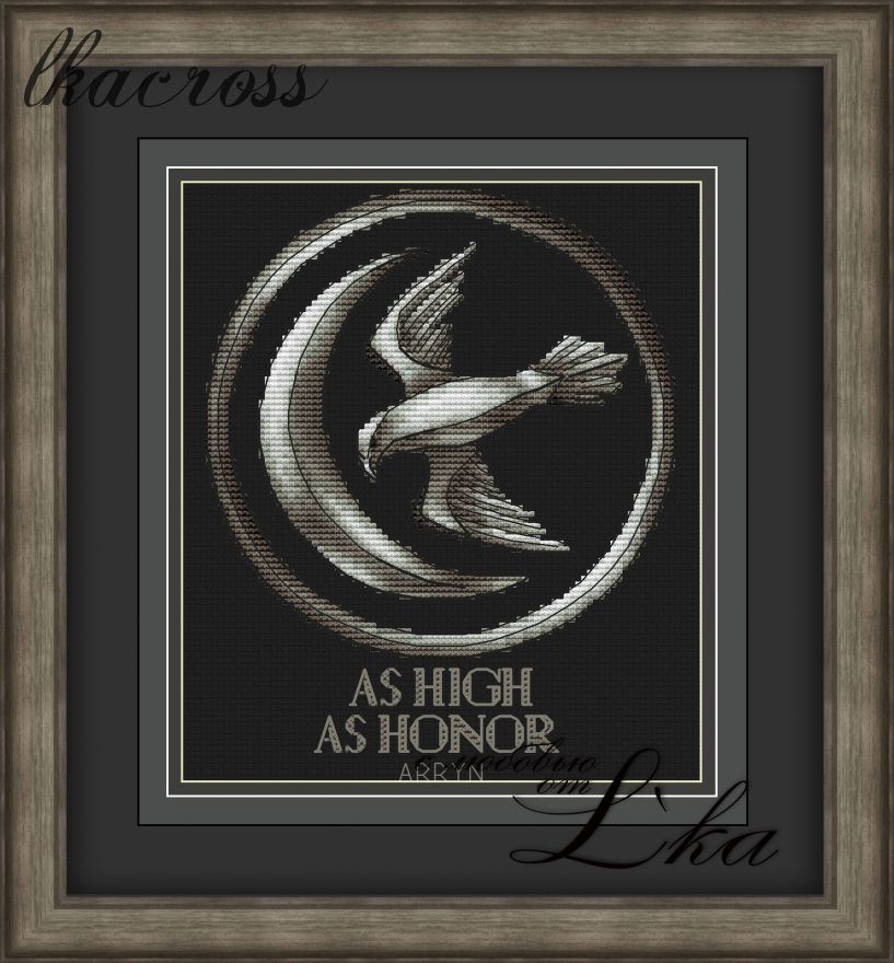 "As High As Honor". Digital cross stitch pattern.