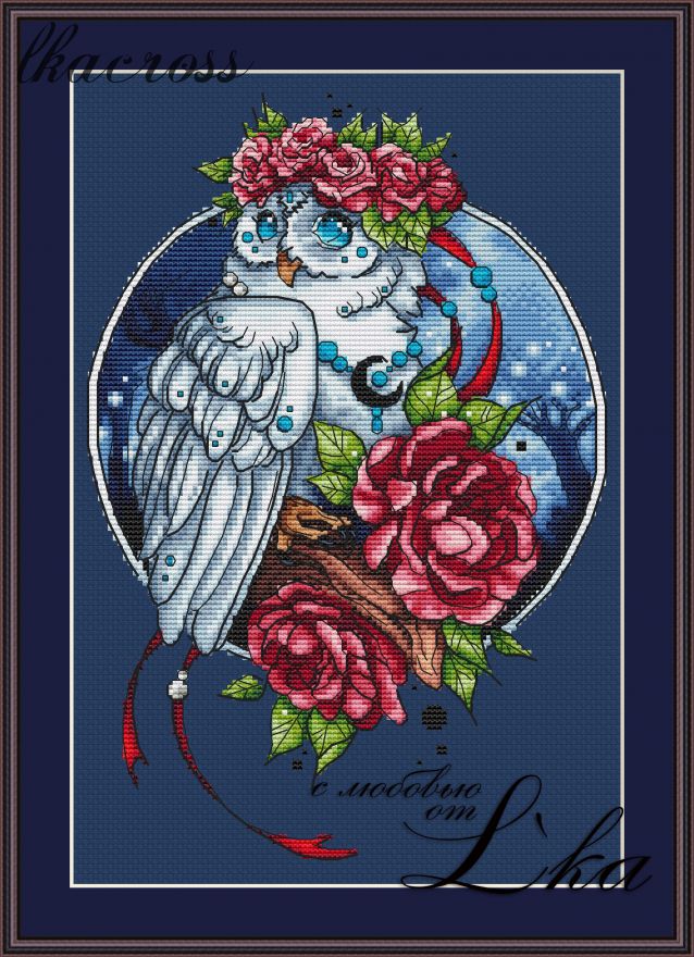 "Owl". Digital cross stitch pattern.