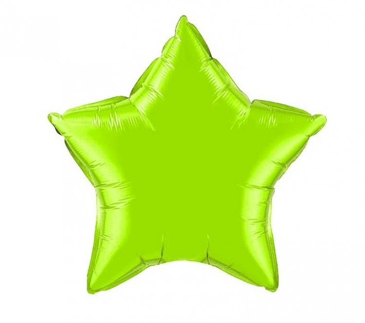 Звезда зелёная (яблоко) шар фольгированный с гелием