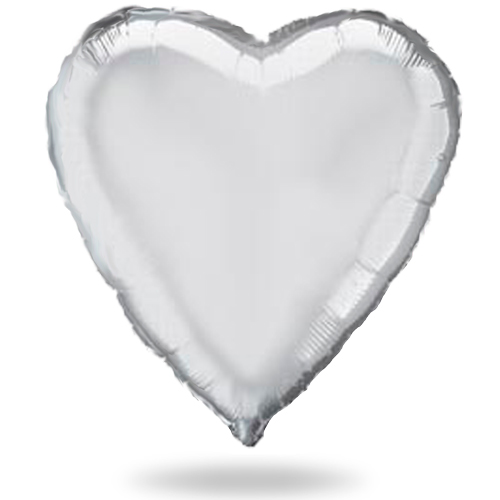 Большое серебряное сердце шар фольгированный с гелием