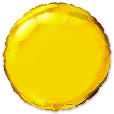Большой золотой круг шар фольгированный с гелием