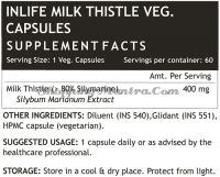 Молочный Чертополох (Силимарин 80%, 400мг капсула) Инлайф | INLIFE Milk Thistle (80% Silymarin) 400mg