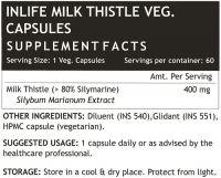 Молочный Чертополох (Силимарин 80%, 400мг капсула) Инлайф | INLIFE Milk Thistle (80% Silymarin) 400mg