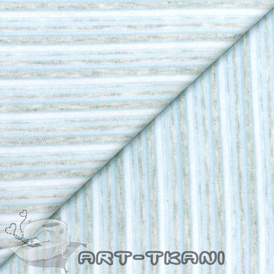 Лоскут трикотажной ткани Нежно-голубая полоска