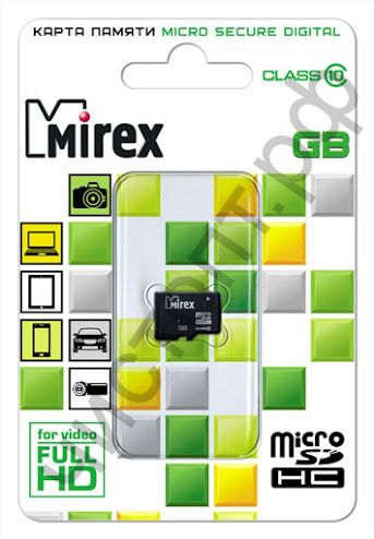 Карта памяти micro SDHC  8GB Mirex Class 10 без адаптеров BL-1