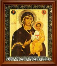 Смоленская Ярославская икона Божьей Матери (19х22), светлый киот