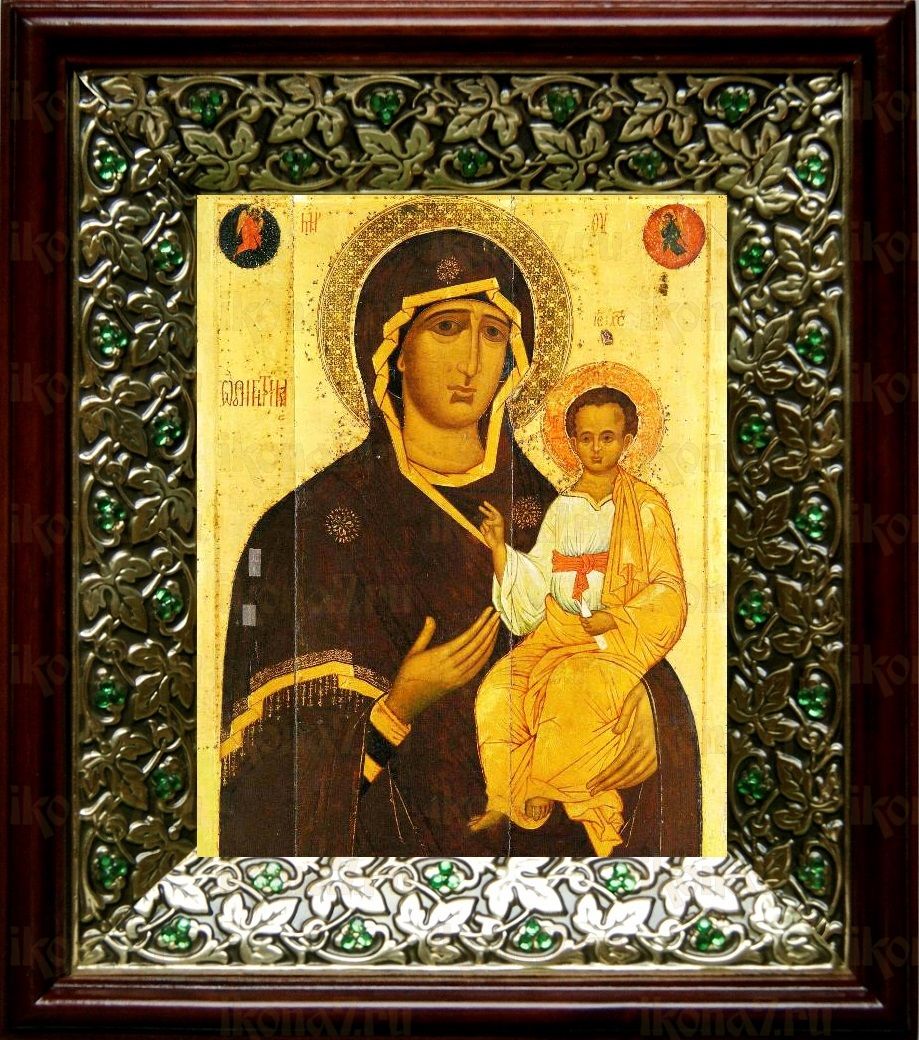 Смоленская Ярославская икона Божьей Матери (21х24), киот со стразами