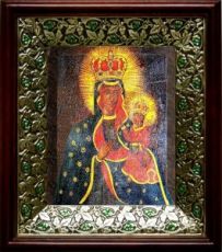 Тывровская икона Божьей Матери (21х24), киот со стразами