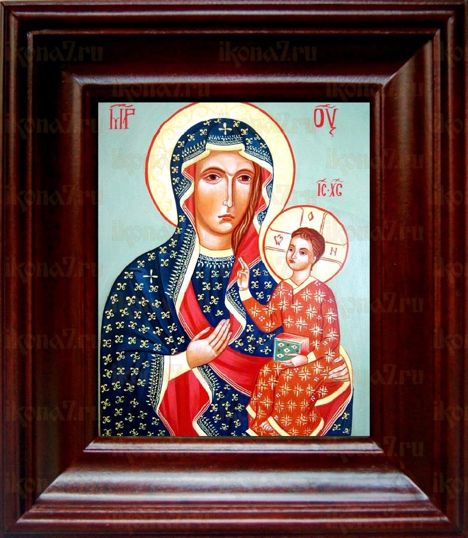 Ченстоховская икона Божьей Матери (21х24), простой киот