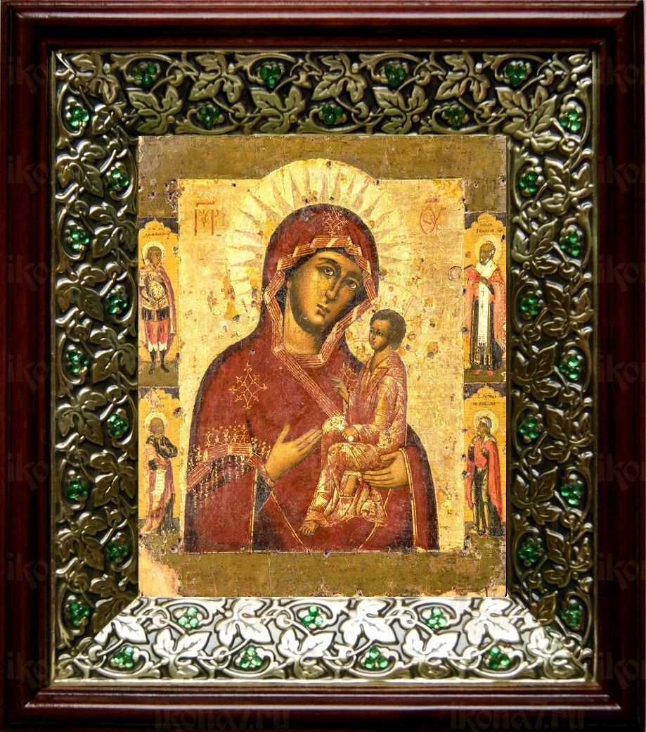 Югская икона Божьей Матери (21х24), киот со стразами