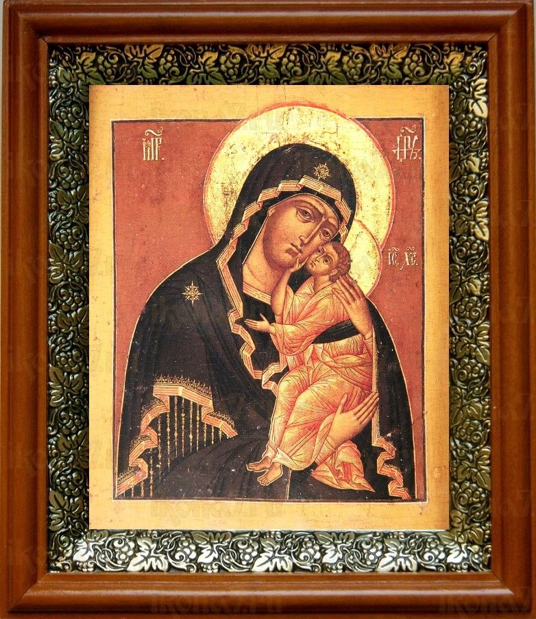Ярославская икона Божьей Матери (19х22), светлый киот
