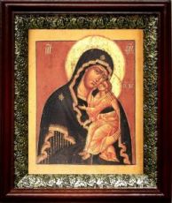 Ярославская икона Божьей Матери (19х22), темный киот