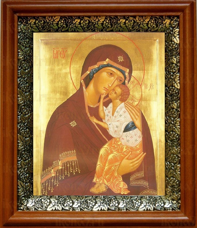 Ярославская икона Божьей Матери (19х22), светлый киот