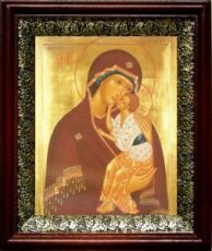Ярославская икона Божьей Матери (19х22), темный киот