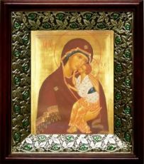 Ярославская икона Божьей Матери (21х24), киот со стразами