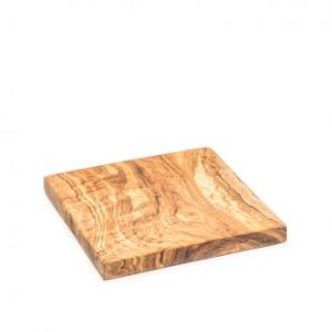 Деревянная разделочная доска для кухни и подачи блюд из оливкового дерева квадратная 20 см (Тунис) Олива119