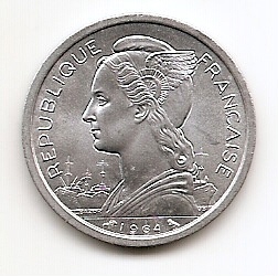 2 франка Коморские острова 1964 Заморская территория Франции