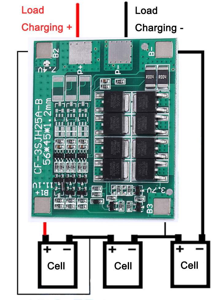 Схема распайки платы bms 3s