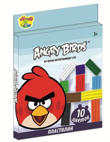 Пластилин  Angry Birds (200 гр.10 цветов)