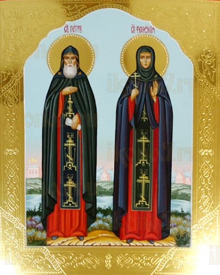 Петр и Феврония (рукописная икона)