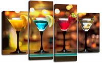 Модульная картина Четыре коктейля