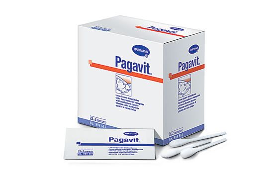 PAGAVIT - Палочки с ватной головкой, пропитанные глицерином: 25 х 3 шт.